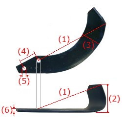 ニプロ　ロータリーDX・EX・LX用　フランジ汎用爪　T070(A7相当)　サイズ図
